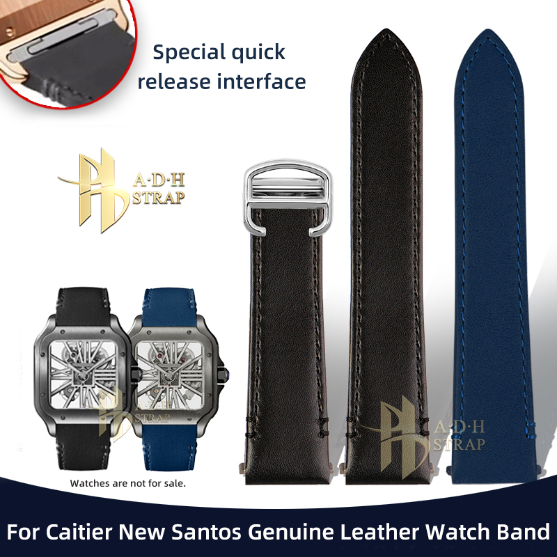 Cartier Watch Tank - Wsats0010用牛革ストラップ,クイックリリースインターフェイスストラップ,19mm,21mm,防水,折りたたみ式バックル,ソフト