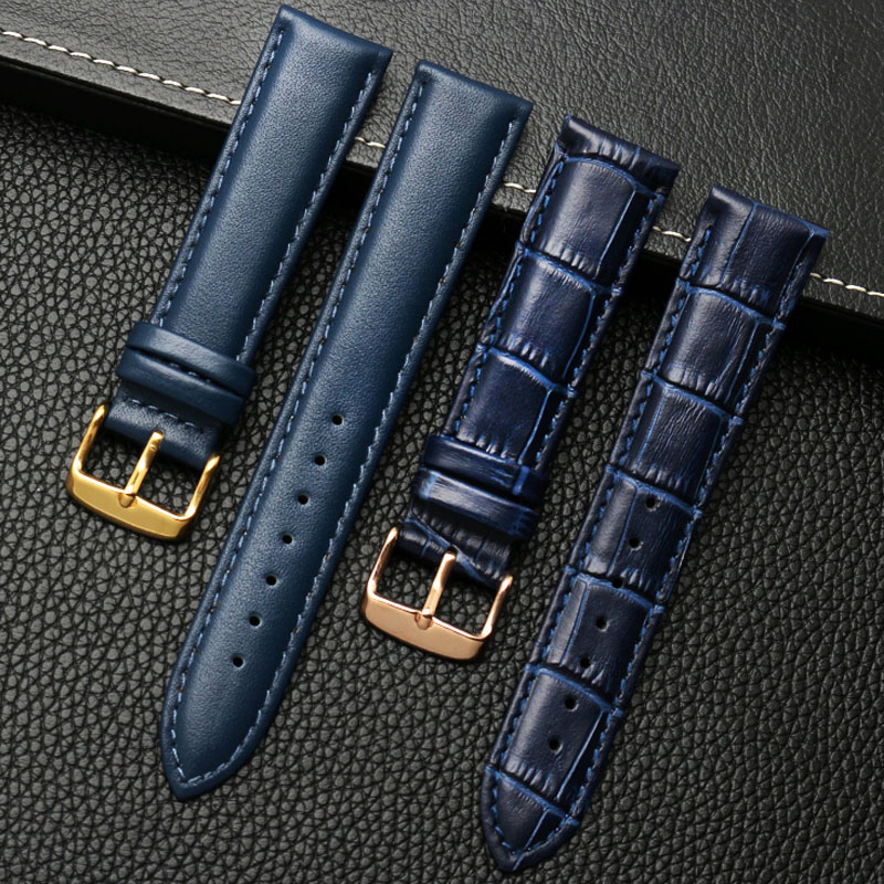 Cartier Watch Ballon Bleu - 本革ブレスレットブルーカラー時計ストラップシティゼン ro-ssini 時計バンド 14 16 18