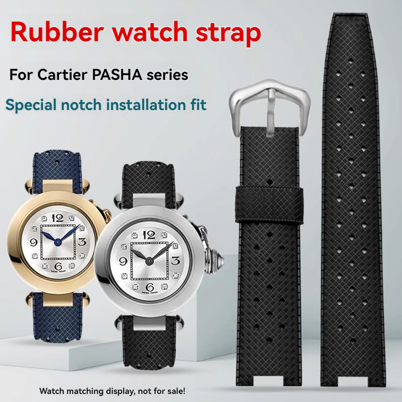 男性用ラバーウォッチストラップ、凹型シリコンウォッチバンド、 - Cartier Watch Ballon Bleu のレビューと価格
