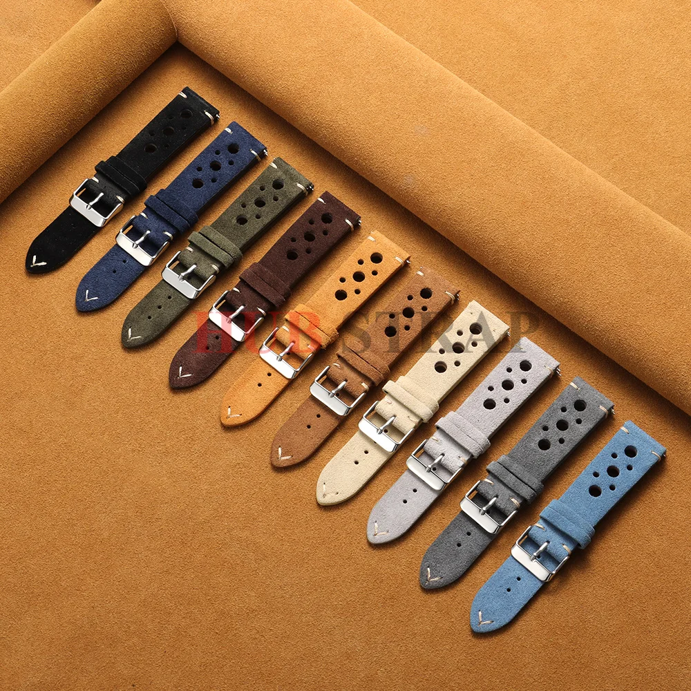 素早く着脱できるソフトスエード製ストラップ。18mm、19m - Suede Strap Watch のレビューと価格